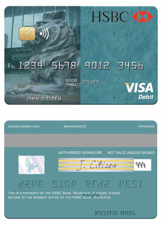 Mauritius HSBC Bank visa debit card